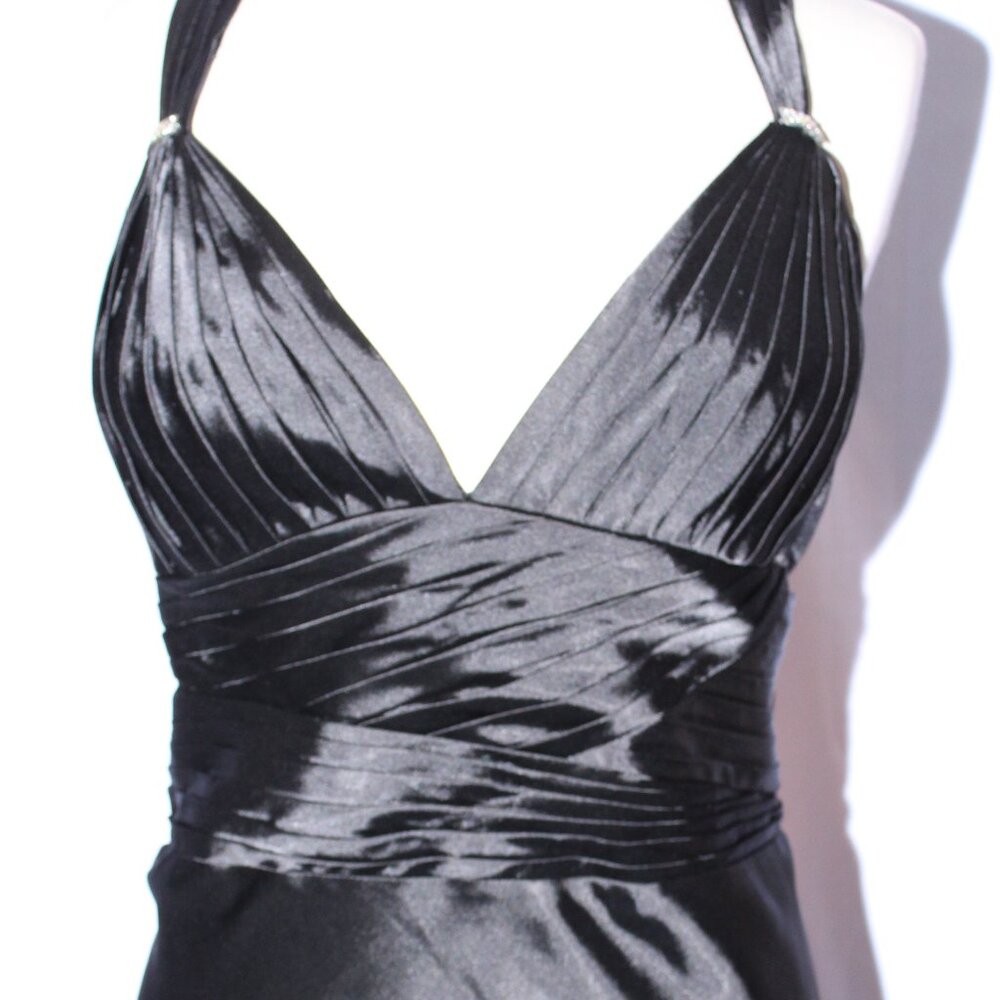 MayQueen #457 Long Satin Formal Prom or Evening Gown-Sizes 16-BLACK-NEW - Picture 4 of 7